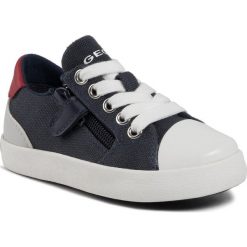 Trampki GEOX - J Gisli B. C J025CC 01054 C0735 M Navy/Red. Niebieskie półbuty dziewczęce Geox, z gumy, na sznurówki. Za 179,00 zł.
