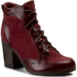 Botki damskie lity: Botki ANN MEX - 7374 14BW+14CR Bordowy
