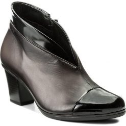 Botki GABOR - 75.616.99 Zinn/Schwarz. Brązowe buty zimowe damskie marki Gabor, z materiału, na obcasie. W wyprzedaży za 299,00 zł.