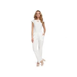 M305 Kombinezon z dekoltem typu halter ecru. Kombinezony damskie Moe, xxl, bez wzorów, z elastanu, eleganckie, bez kołnierzyka, bez rękawów. Za 179,00 zł.