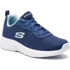 Buty SKECHERS - Eye To Eye 12964/NVLB Navy/Light Blue. Niebieskie buty sportowe damskie Skechers, bez wzorów, z tworzywa sztucznego, sportowe, na fitness i siłownię. W wyprzedaży za 139,00 zł.