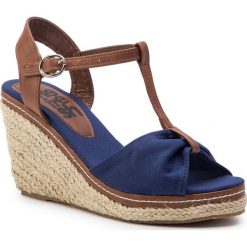 Espadryle REFRESH - 69927 Navy. Pomarańczowe espadryle damskie Refresh, bez wzorów, ze skóry ekologicznej, bez obcasa, na obcasie. W wyprzedaży za 119,00 zł.