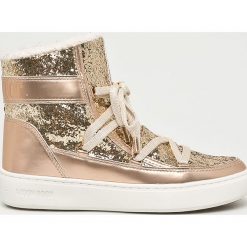 Moon Boot - Śniegowce Pulse Glitter. Szare śniegowce damskie Moon Boot, ze skóry, na sznurówki. W wyprzedaży za 499,90 zł.