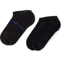 Zestaw 2 par stopek unisex EMPORIO ARMANI - 304228 9P292 00120 r.39/46 Nero. Czarne skarpetki męskie Emporio Armani, bez wzorów, z elastanu. Za 69,00 zł.