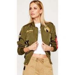 Kurtka bomber Alpha Industries Missileer Wmn 126001. Zielone kurtki damskie Alpha Industries, s, bez wzorów, z nylonu, bez kaptura. W wyprzedaży za 519,00 zł.