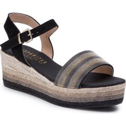 Espadryle HISPANITAS - Inma HV98707 Black. Czarne espadryle damskie Hispanitas, bez wzorów, z zamszu, bez obcasa, na obcasie. W wyprzedaży za 299,00 zł.