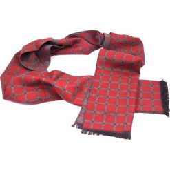 Szaro-czerwony szal w kratę I28. Szare szaliki męskie . Za 49,51 zł.