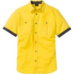 Koszula z krótkim rękawem bonprix żółty cytrynowy. Żółte koszule męskie bonprix, xl, bez wzorów, z kontrastowym kołnierzykiem, z krótkim rękawem. Za 54,99 zł.