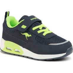 Sneakersy KANGAROOS - Kanga X 18465 000 4045 Dk Navy/Lime. Niebieskie trampki chłopięce KangaROOS, bez wzorów, ze skóry ekologicznej, na rzepy. W wyprzedaży za 119,00 zł.