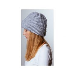 Czapki damskie: POMPOM – szara czapka wełniana