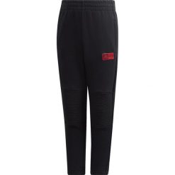CHŁOPIĘCE SPODNIE ADIDAS MARVEL SPIDER-MAN (116). Czarne spodnie chłopięce Adidas, z motywem z bajki, z bawełny, klasyczne, z standardowym stanem. Za 159,99 zł.