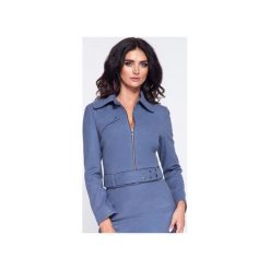 Lekka elegancka krótka kurtka damska. Niebieskie kurtki damskie marki Bien fashion, xxl, w paski, z materiału, eleganckie, krótkie, bez kaptura. Za 199,00 zł.