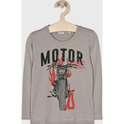 Blukids - Longsleeve dziecięcy 104-134 cm. Szare t-shirty chłopięce Blukids, z nadrukiem, z bawełny, z długim rękawem. W wyprzedaży za 24,90 zł.