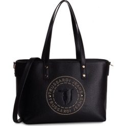 Torebka TRUSSARDI JEANS - Harper Shopper Md 75B00834 Black/Light Gold. Czarne torby damskie na zakupy Trussardi Jeans, bez wzorów, z jeansu, klasyczne, bez dodatków. Za 599,00 zł.