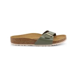 Birkenstock Klapki MADRID_BIRKO-FLOR-PATENT. Szare klapki męskie Birkenstock, bez wzorów, ze skóry. Za 233,00 zł.