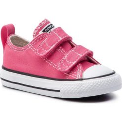 Trampki CONVERSE - Ctas 2V Ox Lt. Aph 764466C Strawberry Jam. Różowe trampki dziewczęce Converse, z gumy, na rzepy. W wyprzedaży za 139,00 zł.