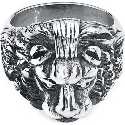 EtNox Hard and Heavy Löwenkopf Pierścień srebrny. Szare sygnety męskie marki etNox Hard and Heavy, srebrne. Za 62,90 zł.