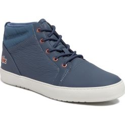 Sneakersy LACOSTE - Ampthill 319 x 2 Cfa 7-38CFA00431W6 Dk Blu/Off Wht. Niebieskie półbuty damskie Lacoste, na co dzień, bez wzorów, ze skóry ekologicznej, bez obcasa, bez zapięcia. Za 449,99 zł.