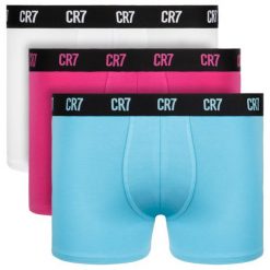 Komplet 3 par bokserek Cristiano Ronaldo CR7 Basic Trunk 3-Pack 8100-49-656. Różowe bokserki męskie Cristiano Ronaldo CR7, bez wzorów, z elastanu. W wyprzedaży za 99,00 zł.