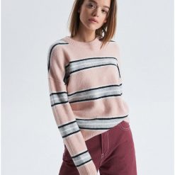 Sweter oversize w paski - Kremowy. Białe swetry damskie marki Cropp, s, w paski, bez rękawów, bez kaptura. Za 89,99 zł.