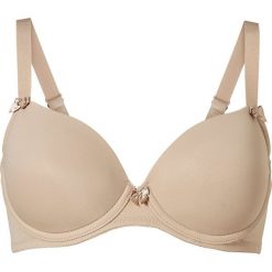 Biustonosz z usztywnianymi miseczkami bonprix cielisty. Brązowe biustonosze bonprix, bez wzorów. Za 34,99 zł.