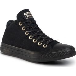 Trampki CONVERSE - Ctas Madison Mid 565228C Black/Black/Gold. Czarne półbuty damskie Converse, bez wzorów, z gumy, bez obcasa, na płaskiej podeszwie, bez zapięcia. W wyprzedaży za 199,00 zł.