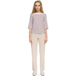 Gabriele bluzka z rękawami 3/4 - model 3. Szare bluzki damskie Stylove, s, z nadrukiem, z elastanu, eleganckie, bez kołnierzyka, z długim rękawem. Za 143,00 zł.