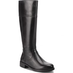 Oficerki TAMARIS - 1-25547-21 Black 001. Czarne buty zimowe damskie Tamaris, z materiału, na obcasie. Za 399,90 zł.