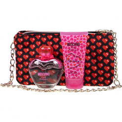 3-częściowy zestaw "Pink Bouquet" - EDT, balsam, torebka. Różowe torebki klasyczne damskie marki Zestawy prezentowe, z aplikacjami. Za 139,95 zł.