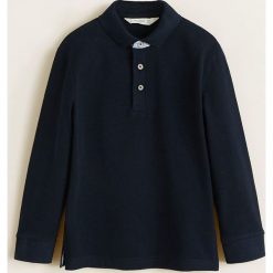 Mango Kids - Polo dziecięce Denis 110-164 cm. Niebieskie t-shirty chłopięce marki Mango Kids, bez wzorów, z bawełny, z długim rękawem. W wyprzedaży za 49,90 zł.
