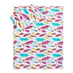 LULANDO Komplet pościeli, Różowe Piórka, 100x135 + 40x60cm uniwersalny. Różowe komplety niemowlęce Lulando, bez wzorów. Za 105,39 zł.