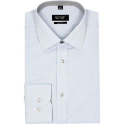 Koszula bexley 2551 długi rękaw slim fit niebieski. Niebieskie koszule męskie Recman, m, bez wzorów, bez kołnierzyka, z długim rękawem. Za 89,99 zł.