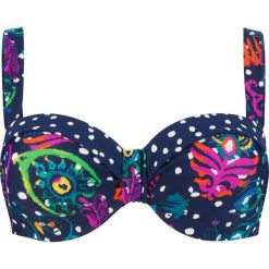 Biustonosz bikini na fiszbinach bonprix niebieski z nadrukiem. Niebieskie bikini bonprix, z nadrukiem. Za 49,99 zł.