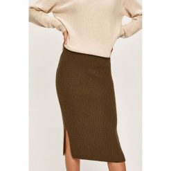 Calvin Klein - Spódnica. Zielone spódniczki damskie Calvin Klein, s, bez wzorów, z wełny, midi, ołówkowe. W wyprzedaży za 479,90 zł.