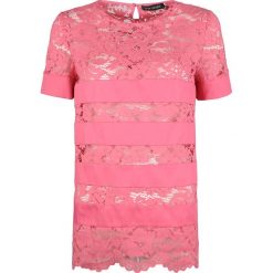 Twinset Bluzka. Bluzki damskie Twin Set, bez wzorów, z tkaniny, z okrągłym kołnierzem, z krótkim rękawem. Za 289,00 zł.