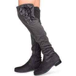 Kozaki damskie Foreverfolie H308 Szare. Szare kozaki damskie Foreverfolie, z materiału, eleganckie. Za 139,00 zł.