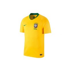 Koszulka krótki rękaw do piłki nożnej Brazylia. Żółte t-shirty damskie marki Nike, m, z materiału. Za 219,99 zł.