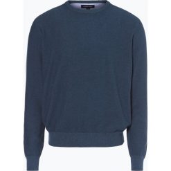 Andrew James - Sweter męski, niebieski. Niebieskie swetry klasyczne męskie Andrew James, l, z bawełny, z okrągłym kołnierzem. Za 129,95 zł.