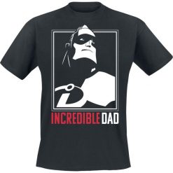 The Incredibles Incredible Dad T-Shirt czarny. Czarne t-shirty męskie z nadrukiem The Incredibles, xl, z okrągłym kołnierzem. Za 89,90 zł.