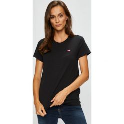 Levi's - Top. Czarne bluzki damskie Levi's®, s, bez wzorów, z bawełny, casualowe, z okrągłym kołnierzem. W wyprzedaży za 69,90 zł.