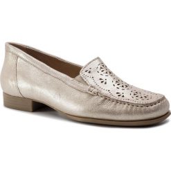 Półbuty CAPRICE - 9-24207-22 Lt Gold Su.Met 959. Żółte półbuty damskie Caprice, na co dzień, bez wzorów, ze skóry, bez obcasa, bez zapięcia. W wyprzedaży za 159,00 zł.