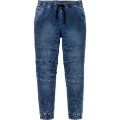 Dżinsy ocieplane z gumką w talii Slim Fit Straight bonprix niebieski "stone”. Niebieskie jeansy męskie bonprix, m, bez wzorów. Za 149,99 zł.