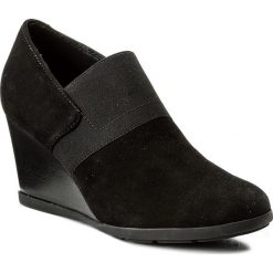 Półbuty GEOX - D Inspirat.Wed A D745ZA 00021 C9999 Black. Czarne creepersy damskie Geox, z materiału, na koturnie. W wyprzedaży za 309,00 zł.
