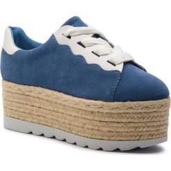 Espadryle GUESS - Gabrial FL6GAB SUE13 BLUE. Niebieskie espadryle damskie Guess, z aplikacjami, z zamszu, bez obcasa, na koturnie. W wyprzedaży za 479,00 zł.
