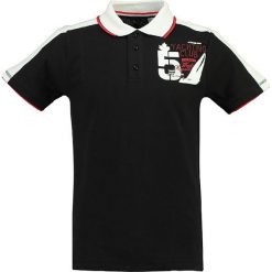 Koszulka polo w kolorze czarno-białym. Czarne koszulki polo męskie Canadian Peak, m, w paski, z bawełny, polo, bez rękawów. W wyprzedaży za 98,95 zł.