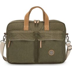 Torba w kolorze khaki na laptop - 42 x 30 x 8,5 cm. Brązowe torby na laptopa Kipling, w paski, z poliesteru. W wyprzedaży za 279,95 zł.