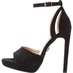 Rzymianki damskie: Lost Ink Wide Fit BENNY ANKLE STRAP SANDAL Sandały na obcasie black