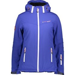 Kurtka narciarska w kolorze niebieskim. Niebieskie kurtki damskie Peak Mountain, s, bez wzorów, bez kaptura, narciarskie. W wyprzedaży za 249,95 zł.
