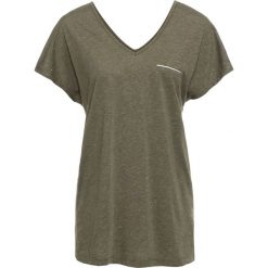 T-shirt z lureksową nitką bonprix oliwkowy melanż. Zielone t-shirty damskie bonprix, melanż, z dekoltem w serek. Za 37,99 zł.
