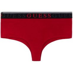 Figi klasyczne Guess O94E28 JR003. Czerwone figi damskie Guess, s, z aplikacjami, z elastanu. Za 59,00 zł.